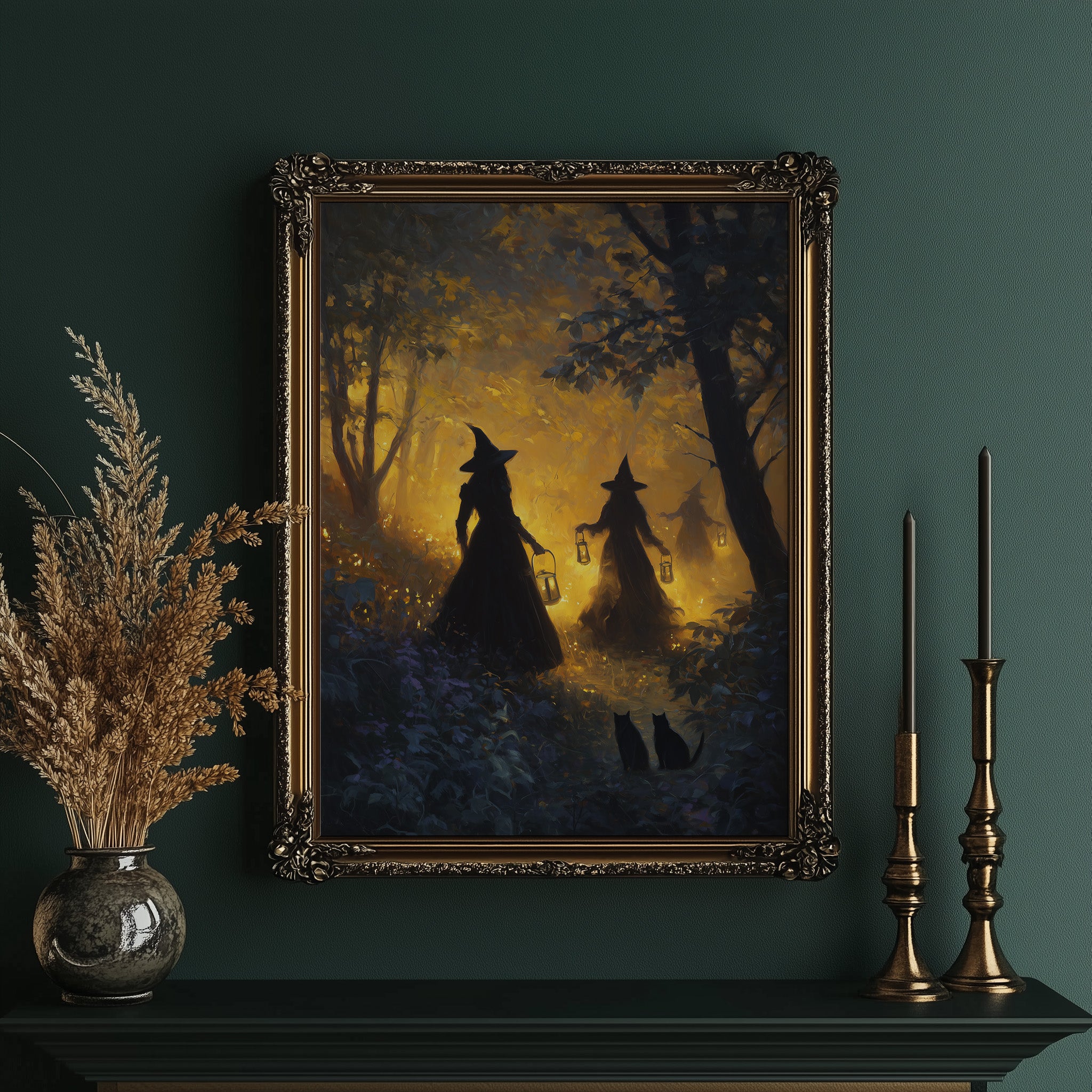 Witches Gather Under Amber Skies