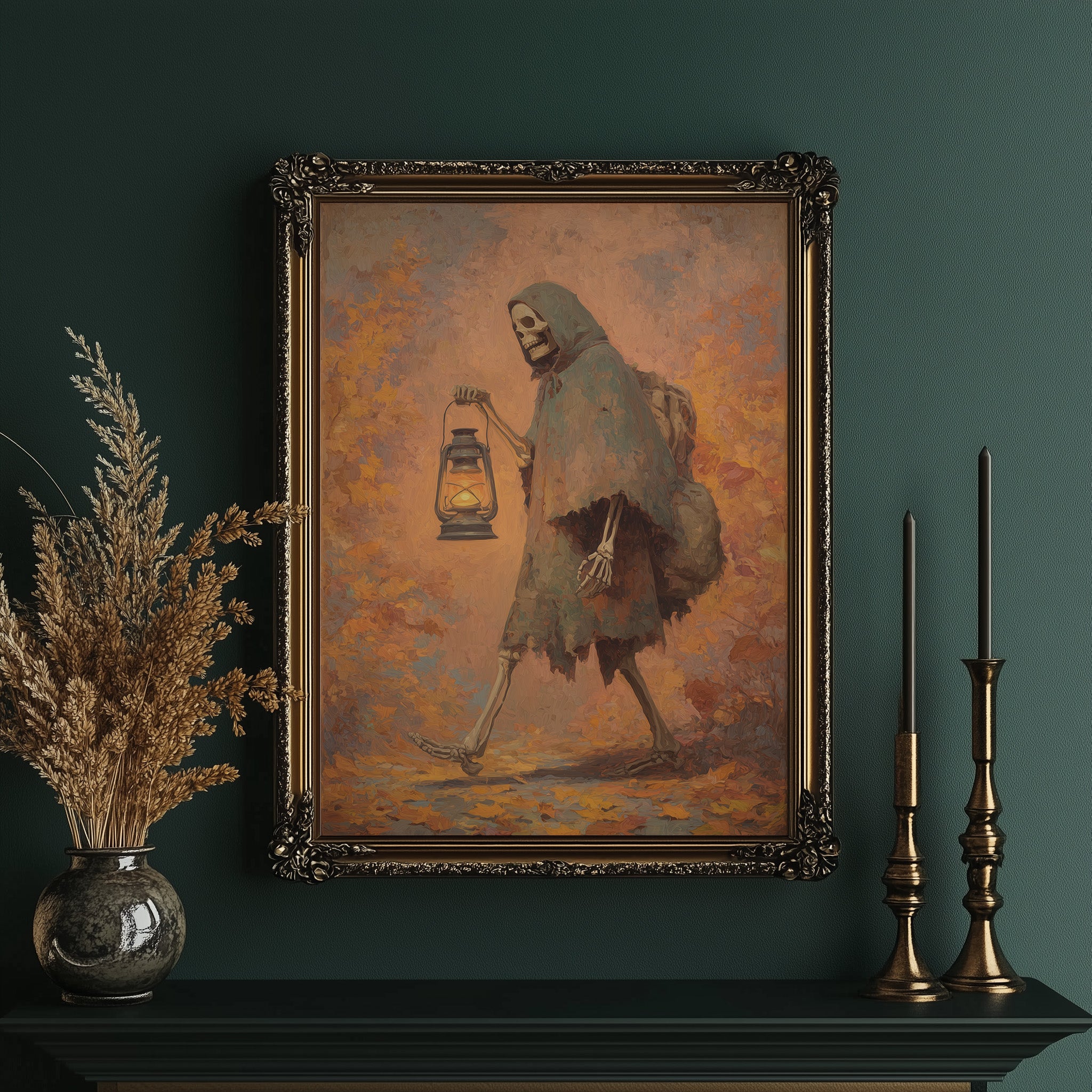 Ancient Guide With Golden Lamp