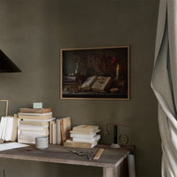 Candlelit Pages Among Pressed Flowers