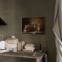 Scholar's Candlelight Among Dusty Tomes