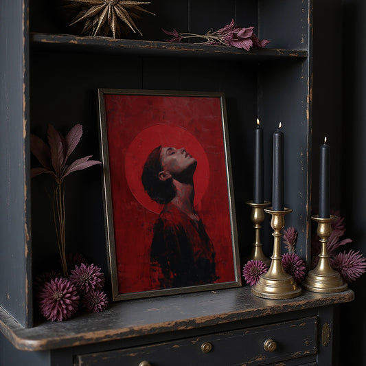 Crimson Halo Against Midnight Walls