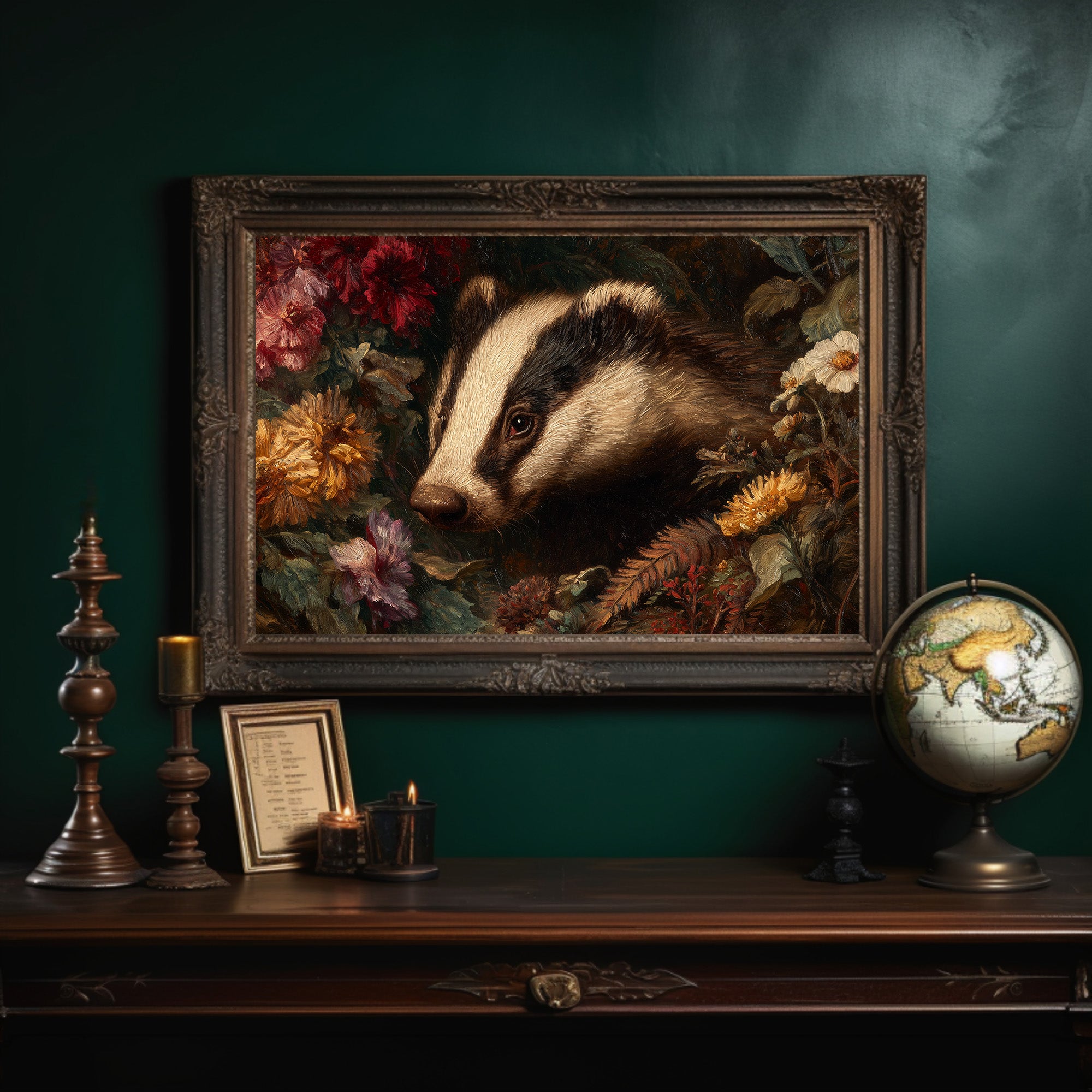 Woodland Creature Among Autumn Blooms