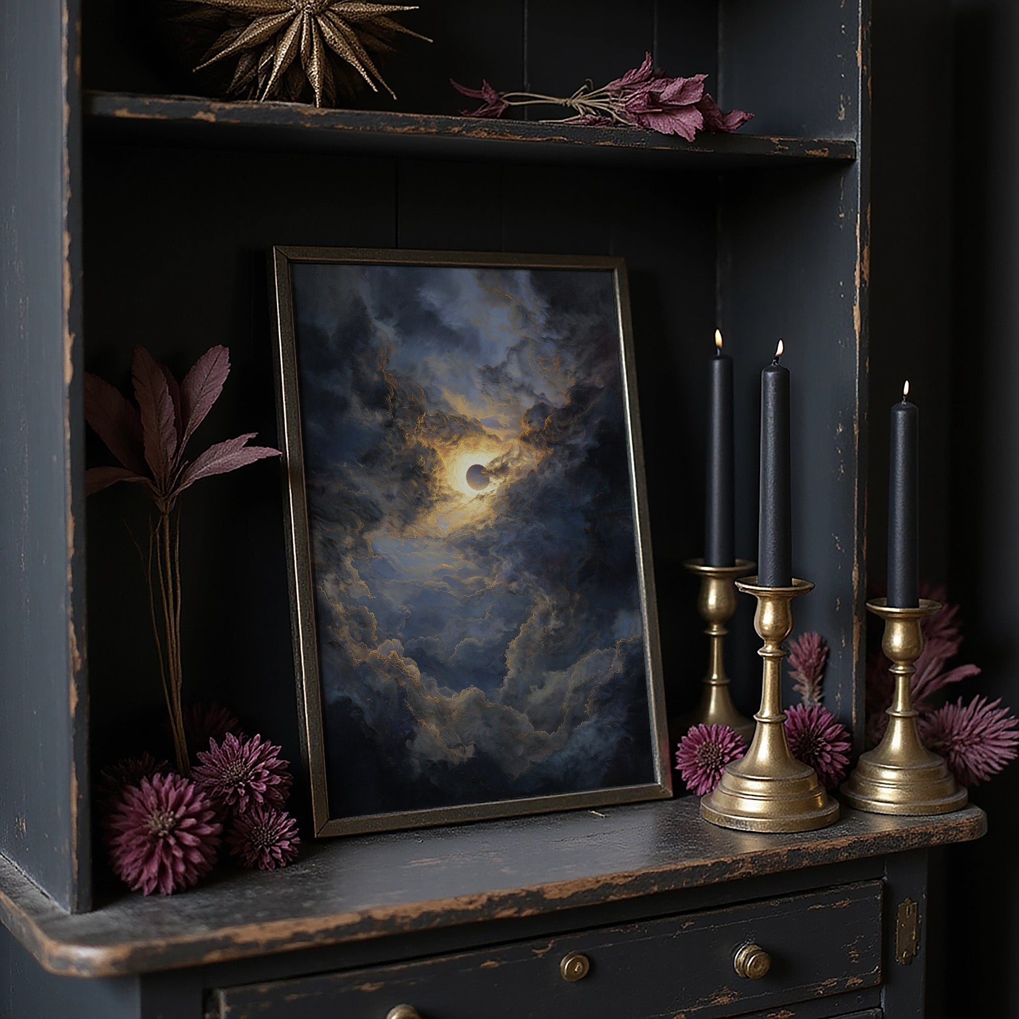 Eclipse Breaks Through Stormy Heavens