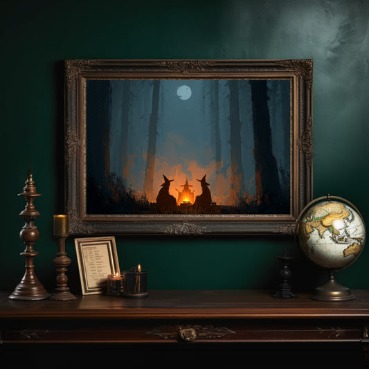 Witches Gather Under Pale Moon