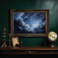 Sliver Moon Among Stormy Clouds