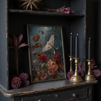 Moth Among Twilight Blooms