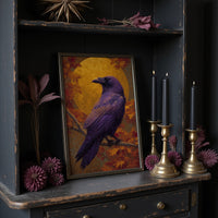 Purple Sentinel Against Autumn Moon