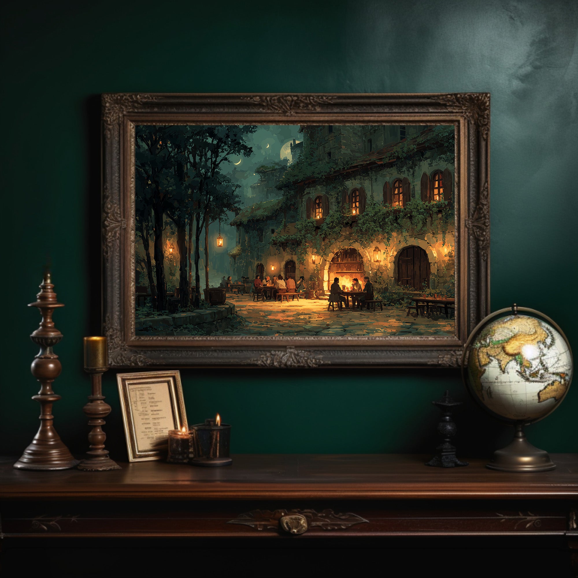 Tuscan Evening Under Crescent Light