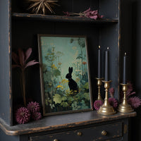 Midnight Hare Among Wildflowers