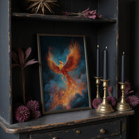 Flame Wings Against Midnight Sky