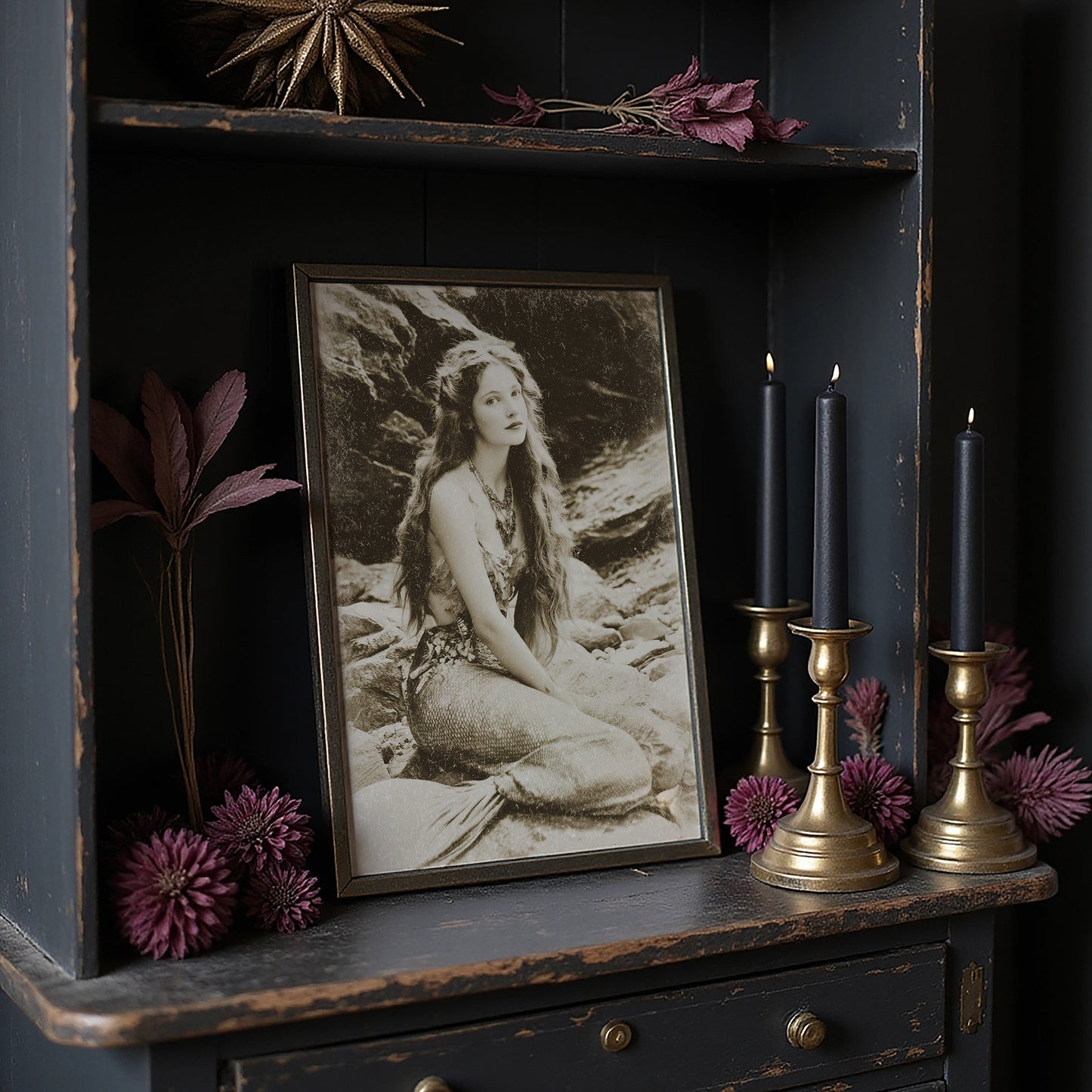 Vintage Waves Against Rocky Shore