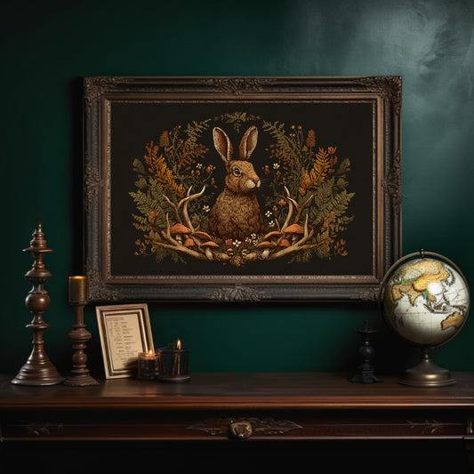 Autumn Hare Among Woodland Treasures