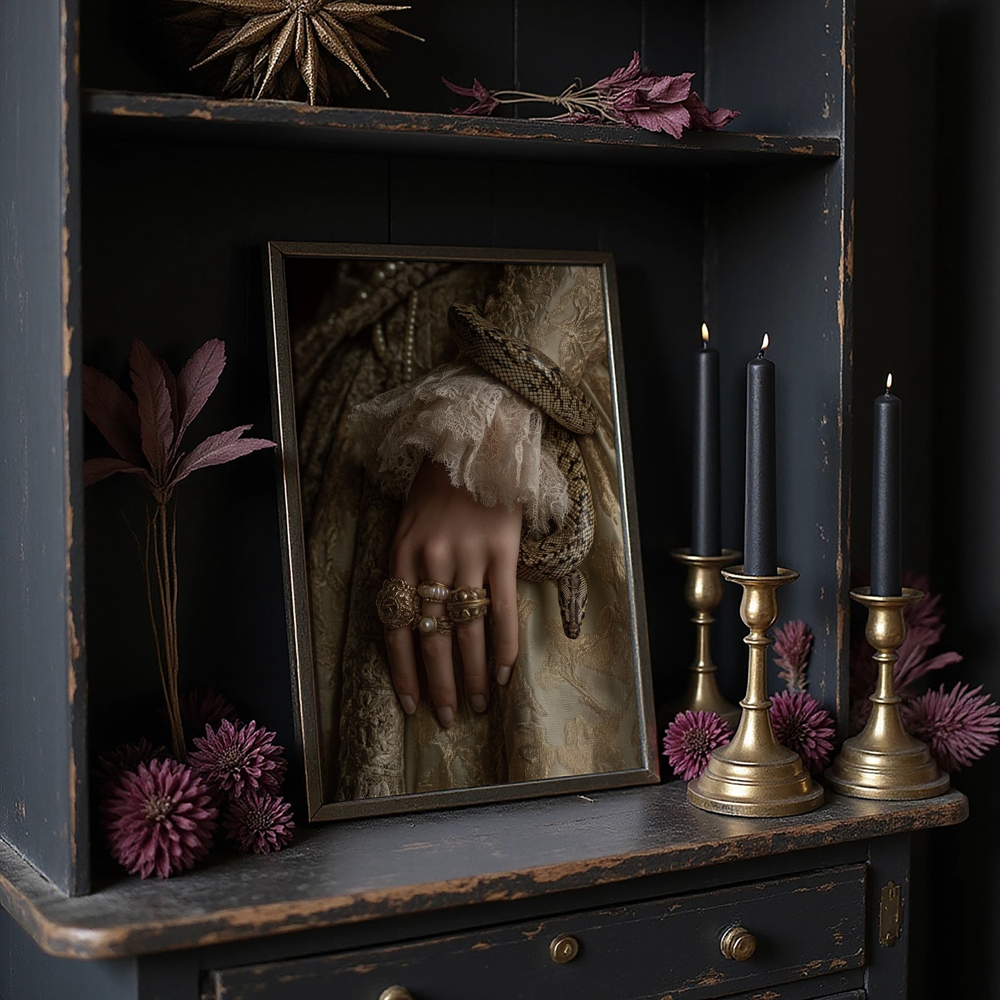 Serpent Coils Through Ancient Lace