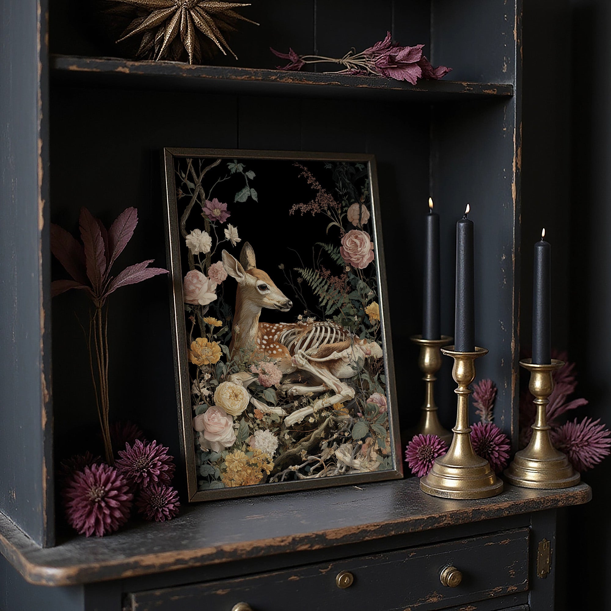 Fawn Bones Among Garden Blooms