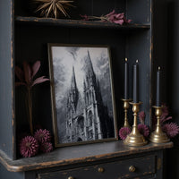 Ancient Spires Reach Stormy Heavens