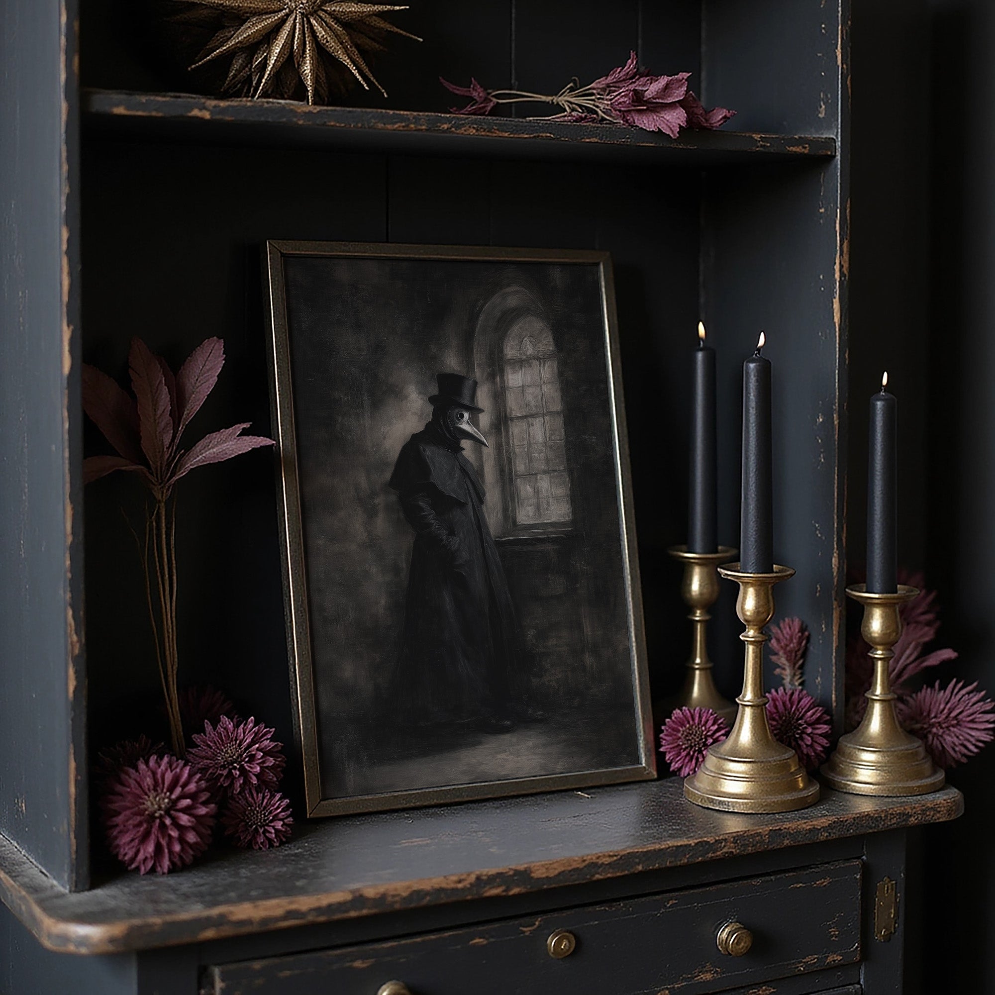 Plague Doctor Awaits Dawn's Call