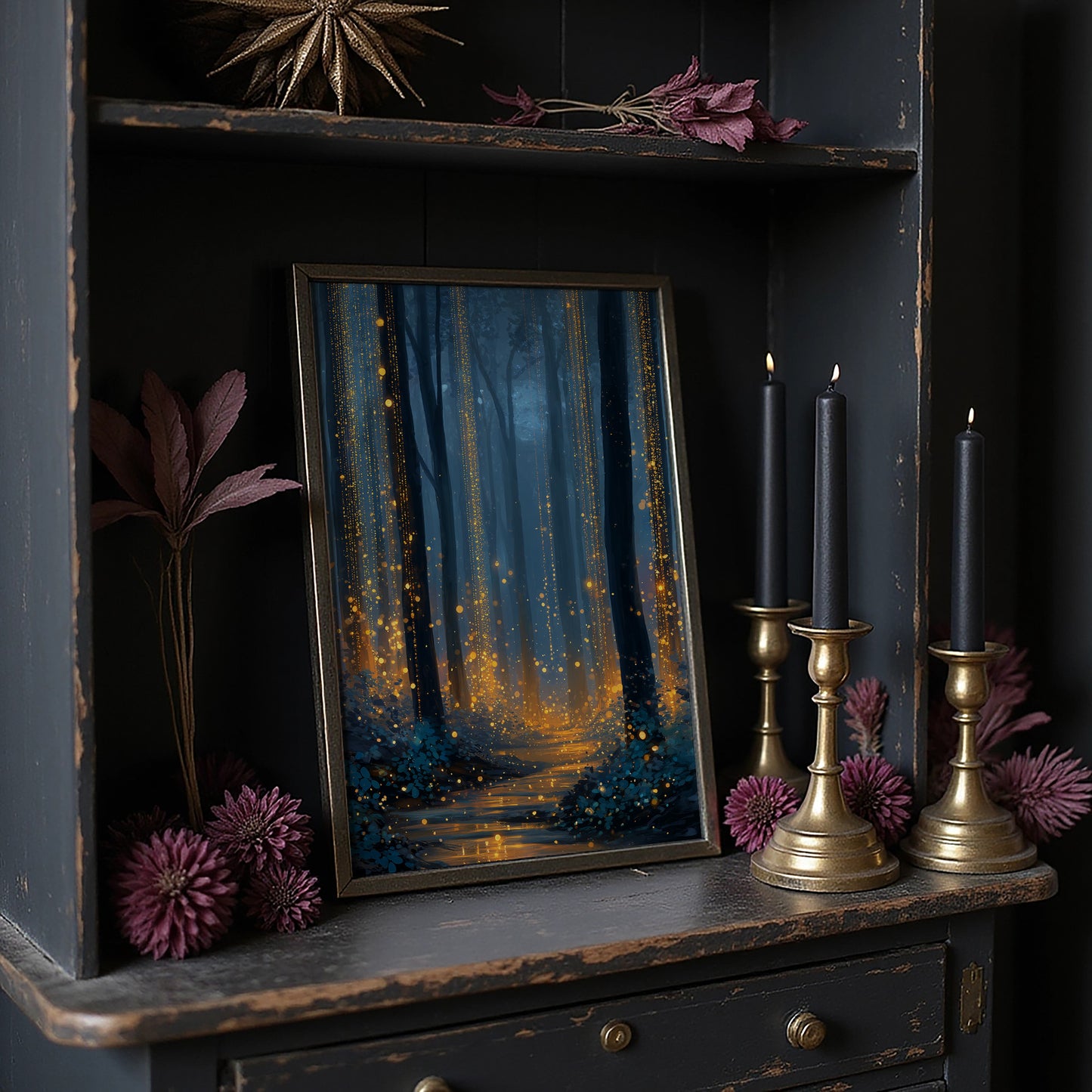 Fireflies Dance Through Midnight Woods