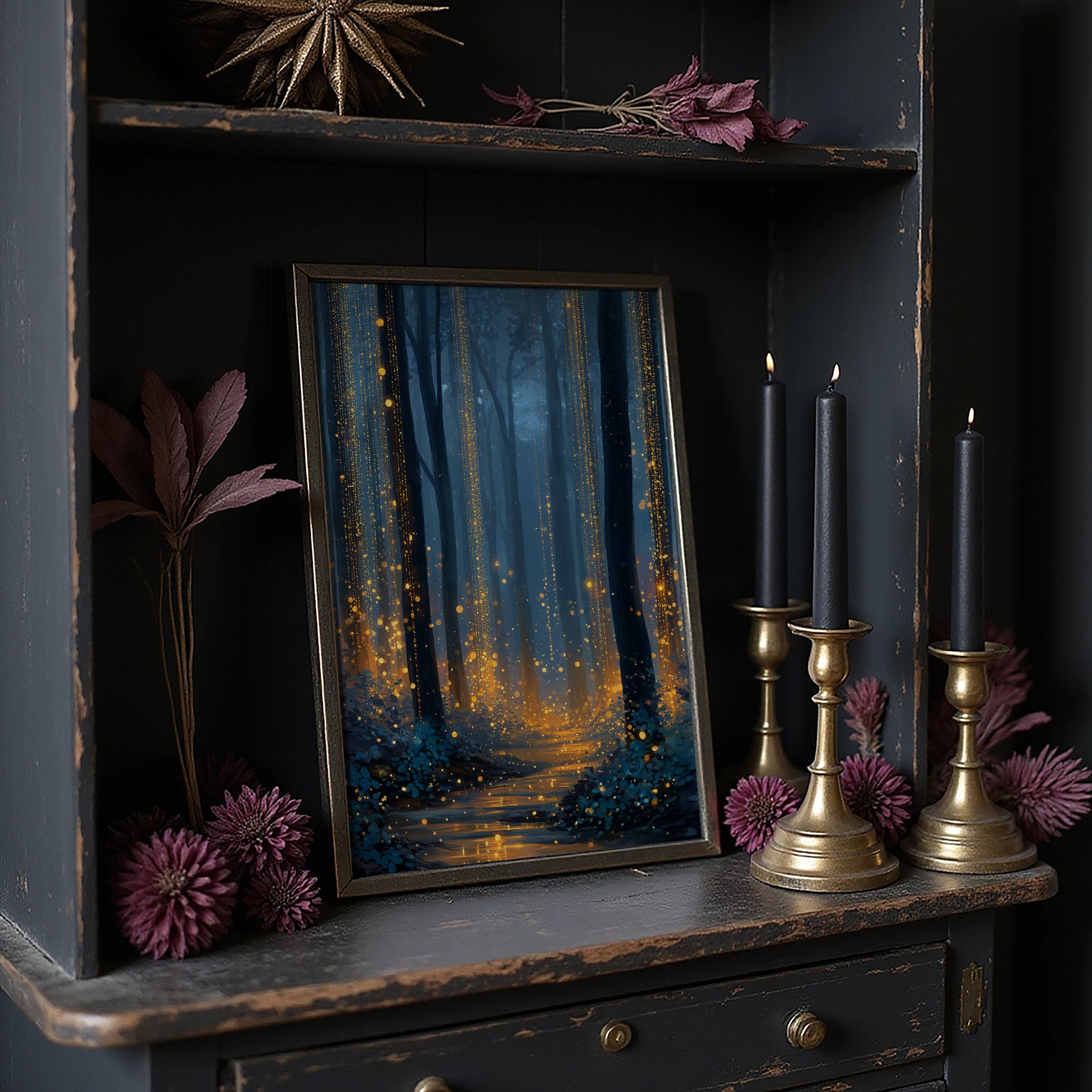 Fireflies Dance Through Midnight Woods