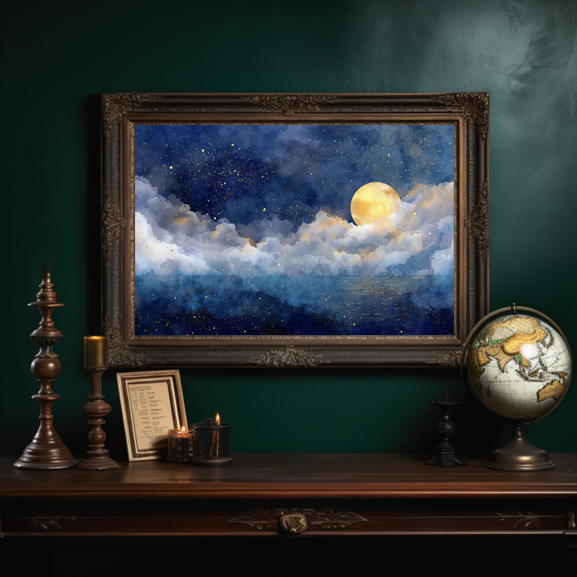 Full Moon Bathes Midnight Waters