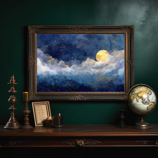 Full Moon Bathes Midnight Waters