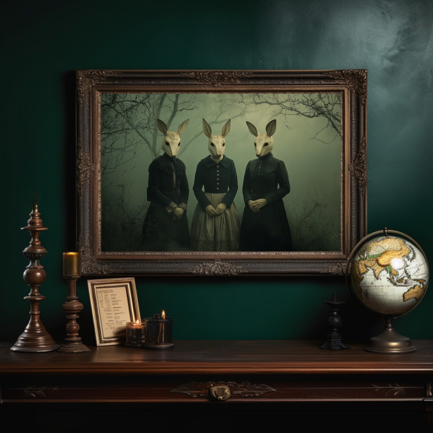 Woodland Sisters In Victorian Attire