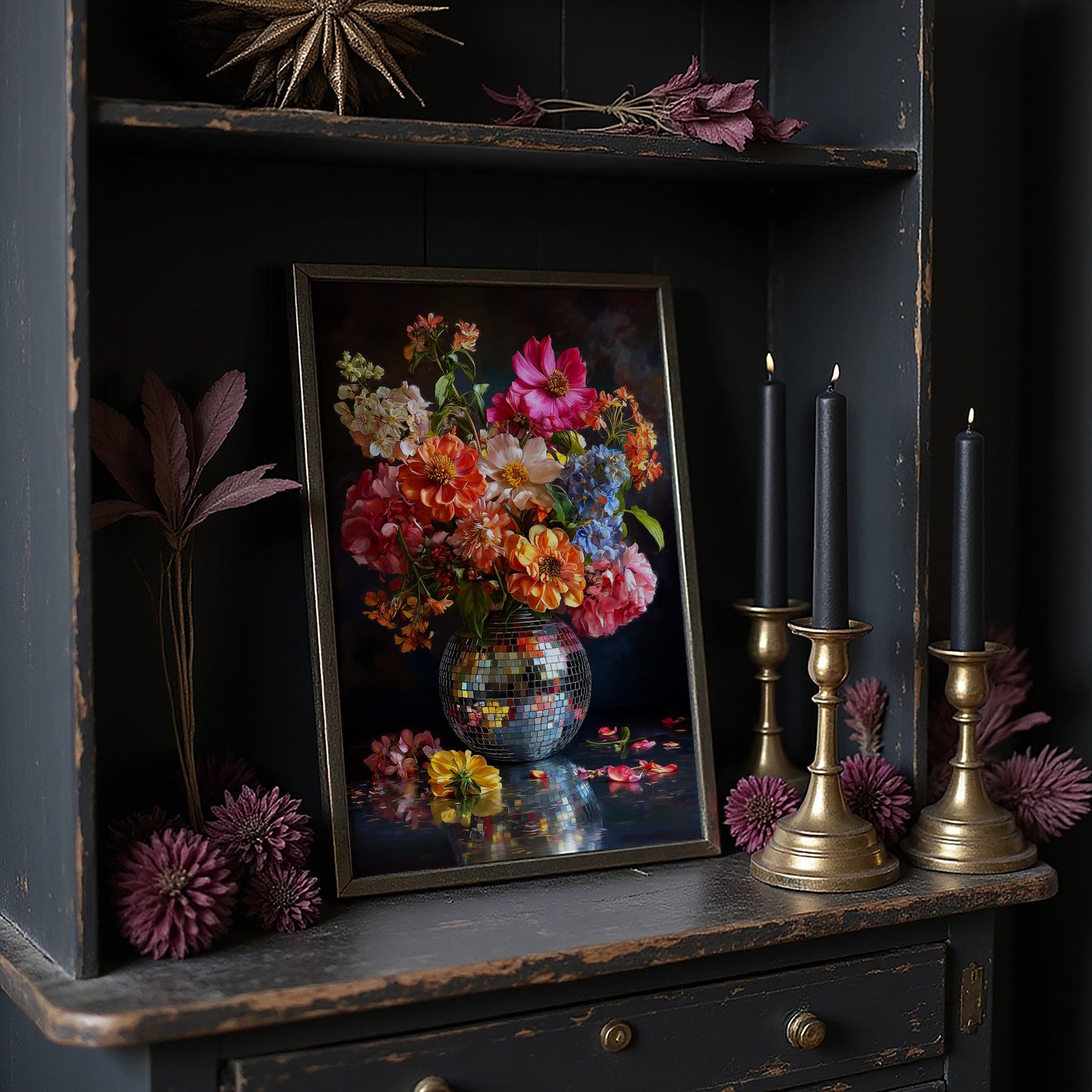 Disco Vase Blooms After Dark