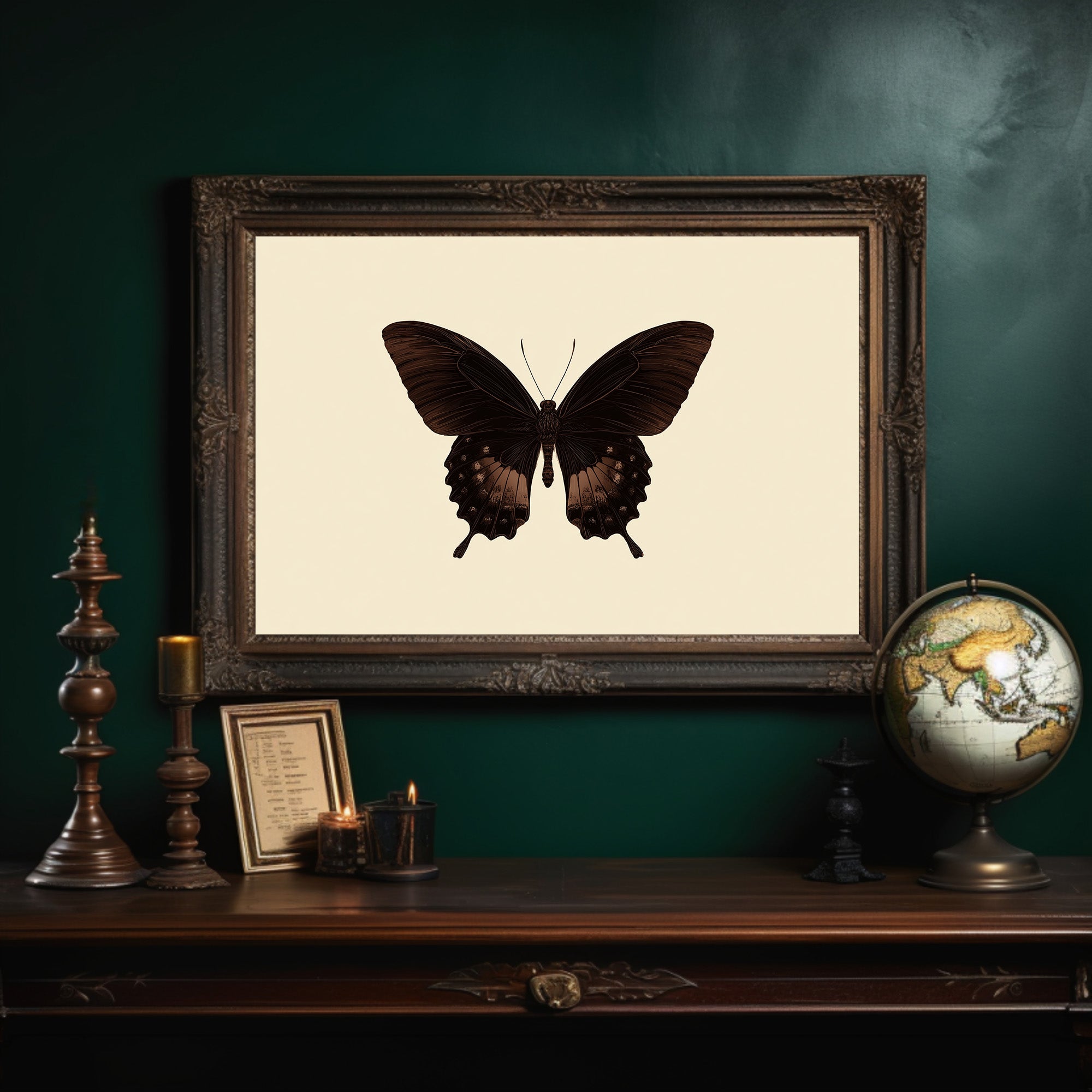 Dark Wings Against Ivory Canvas