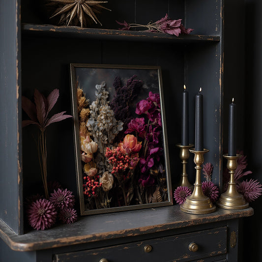 Velvet Blooms Against Midnight Walls