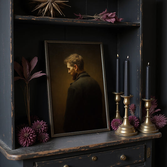 Amber Light On Contemplative Profile