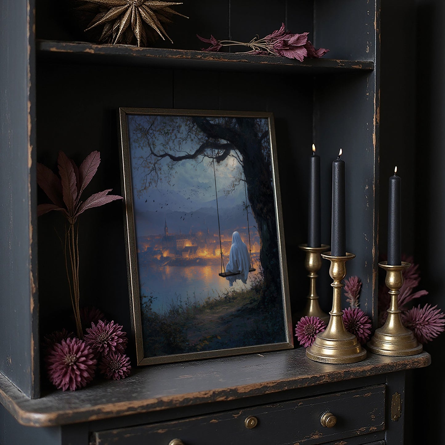 Midnight Swing Above Glowing Harbor