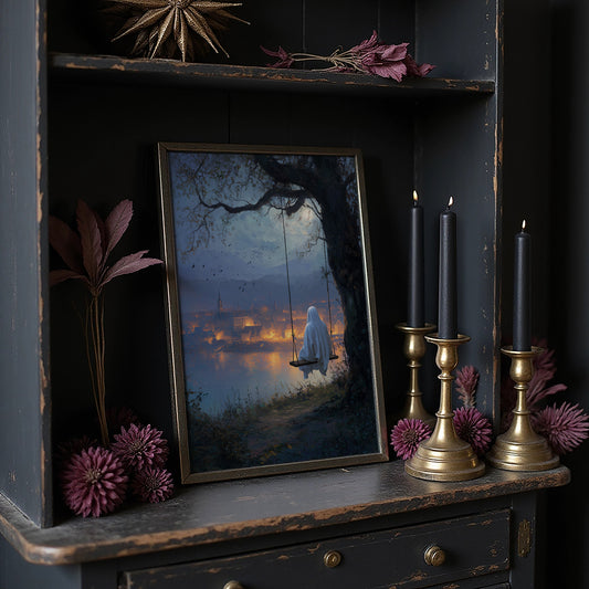 Midnight Swing Above Glowing Harbor