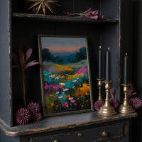 Wildflowers Catch Twilight's Glow