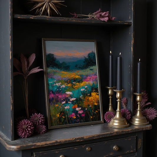 Wildflowers Catch Twilight's Glow