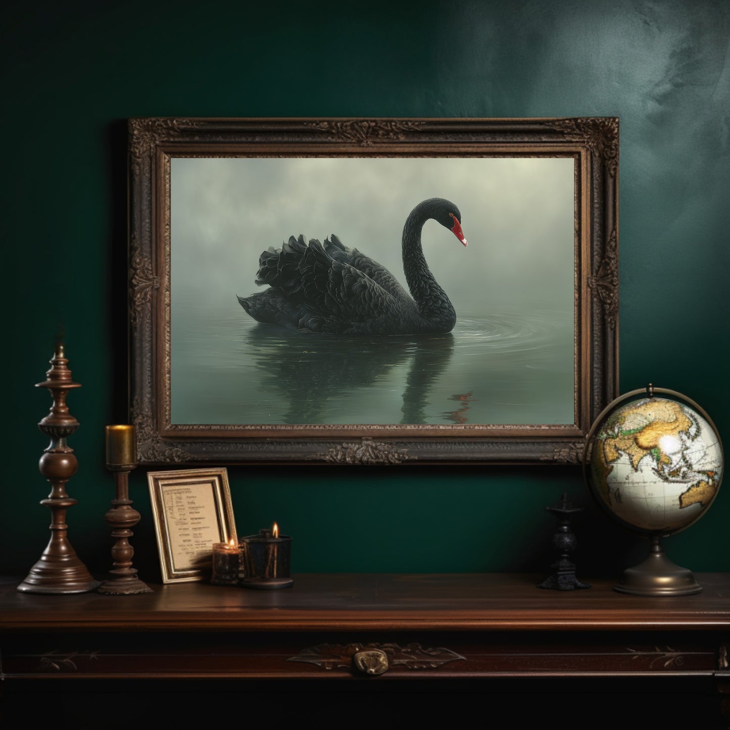 Elegant Glide Through Misty Waters