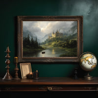 Castle Waters Under Stormy Skies