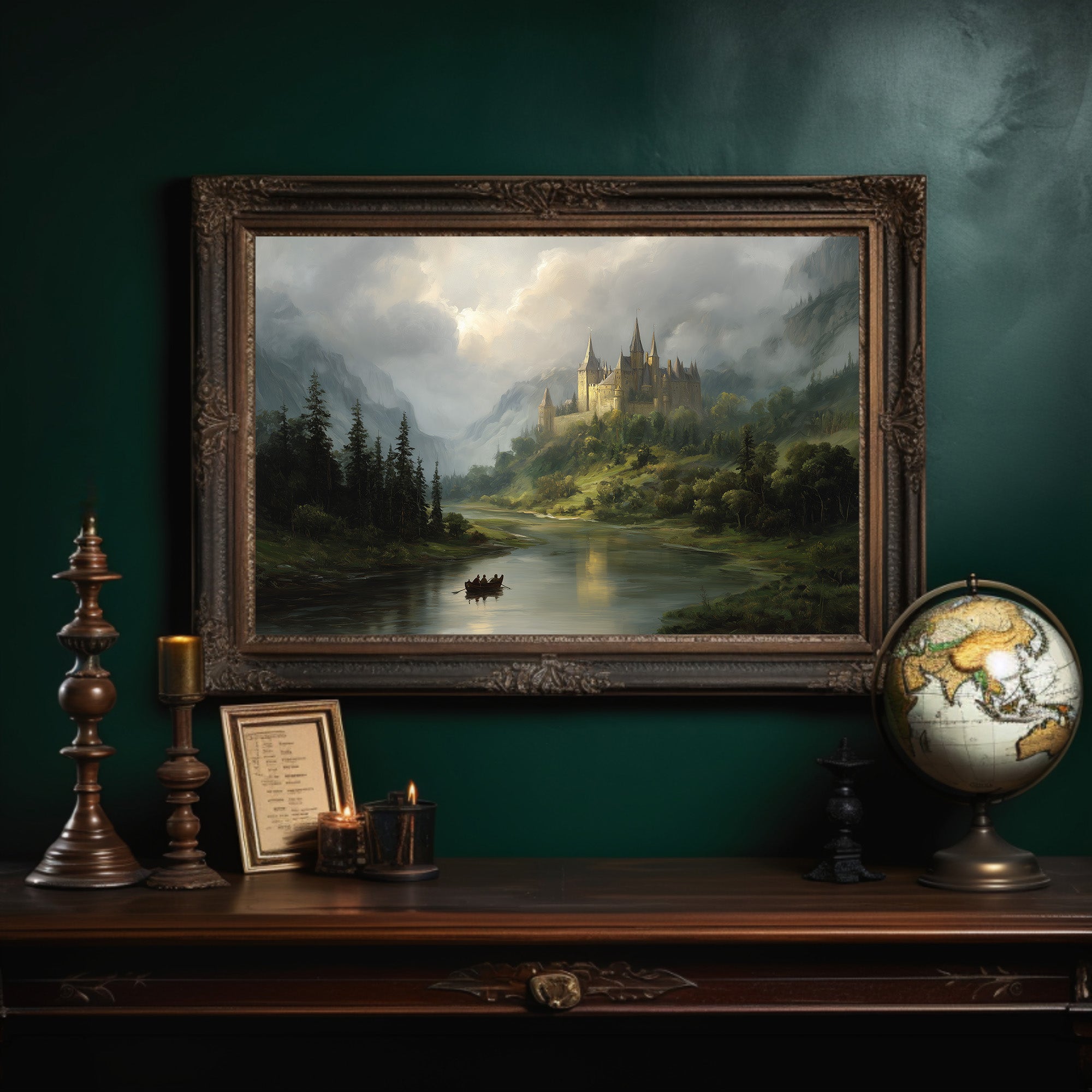 Castle Waters Under Stormy Skies