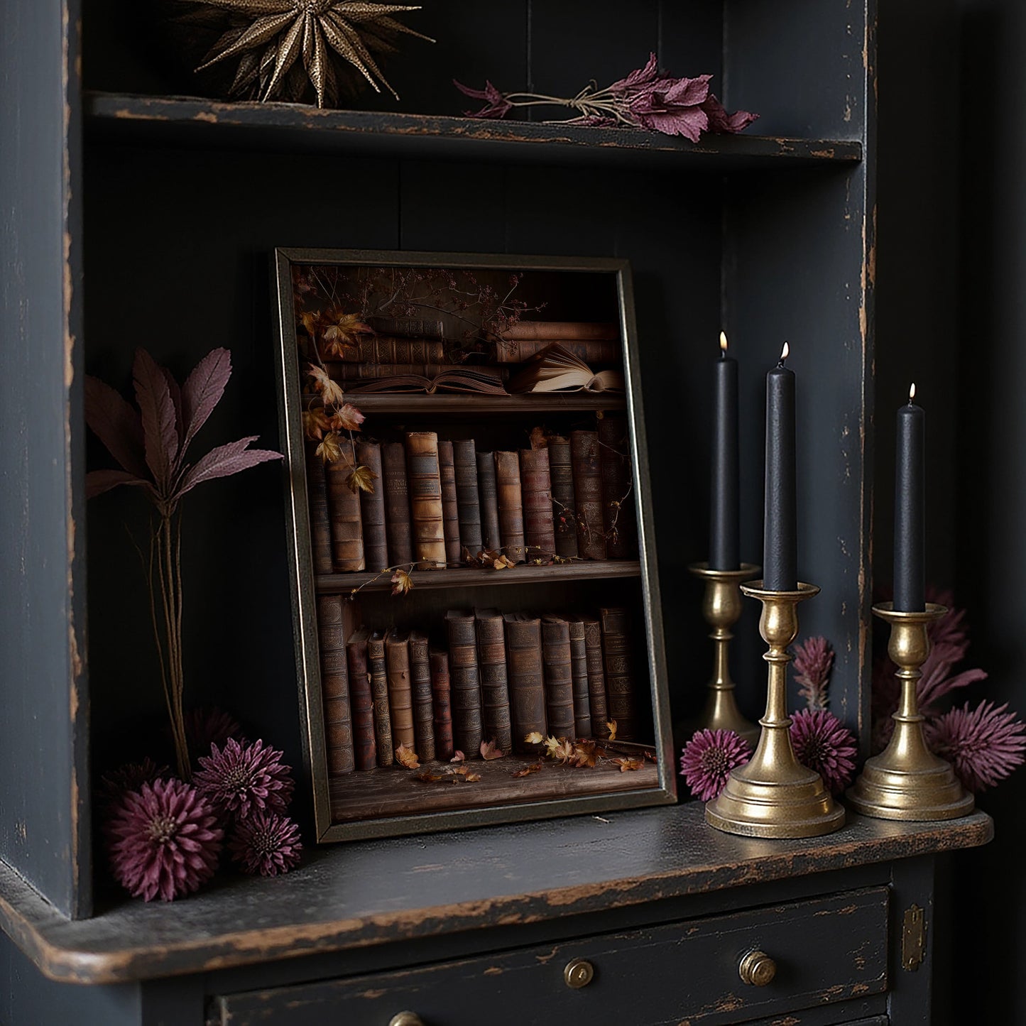 Autumn Leaves Between Ancient Pages