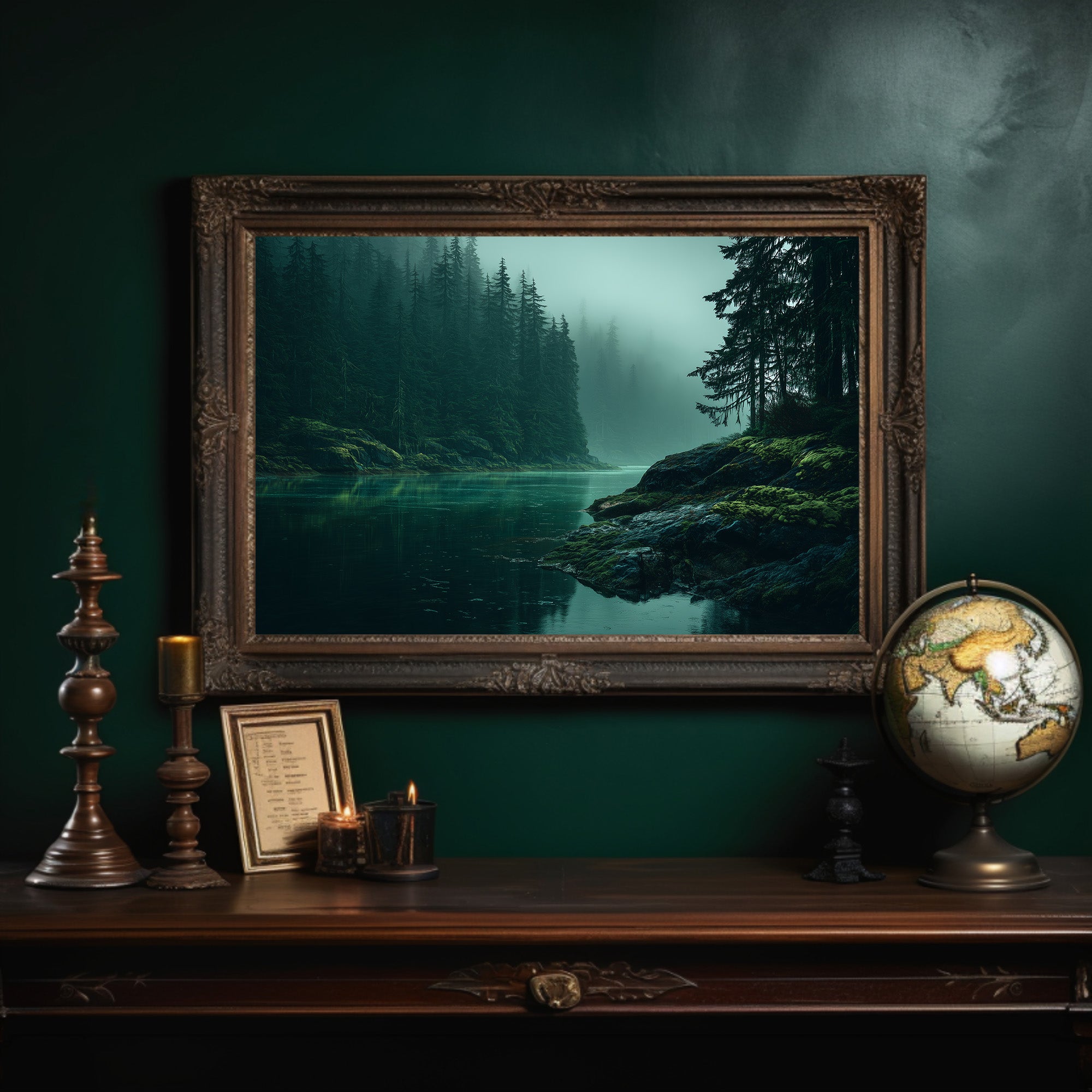 Emerald Waters Between Silent Pines