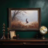 Rabbit Waits In Autumn Mist