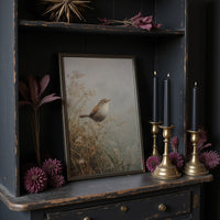 Wren Perches Among Autumn Reeds