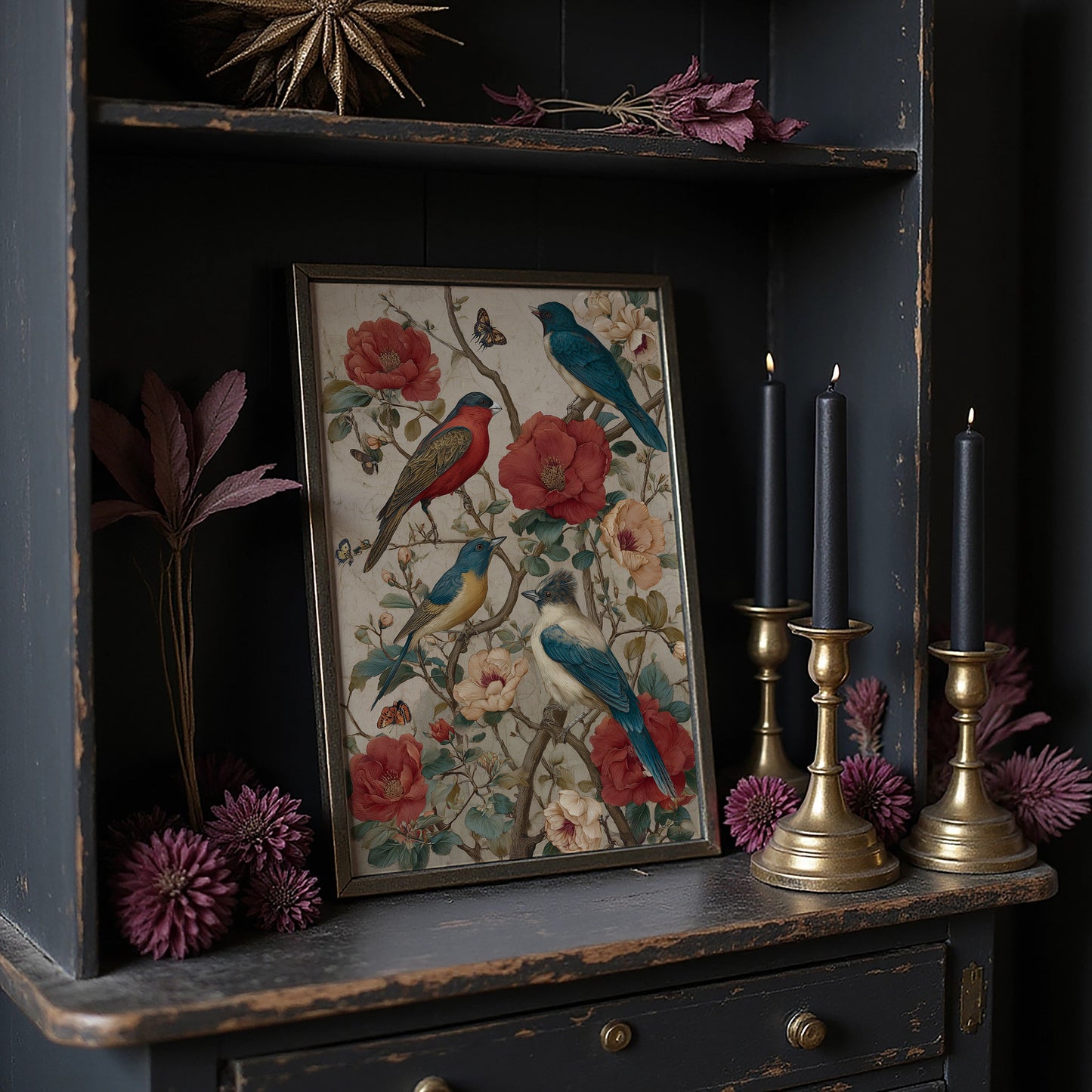 Songbirds Among Coral Blooms