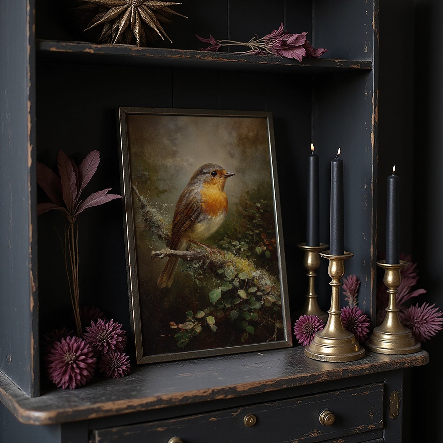 Amber Feathers Against Faded Light