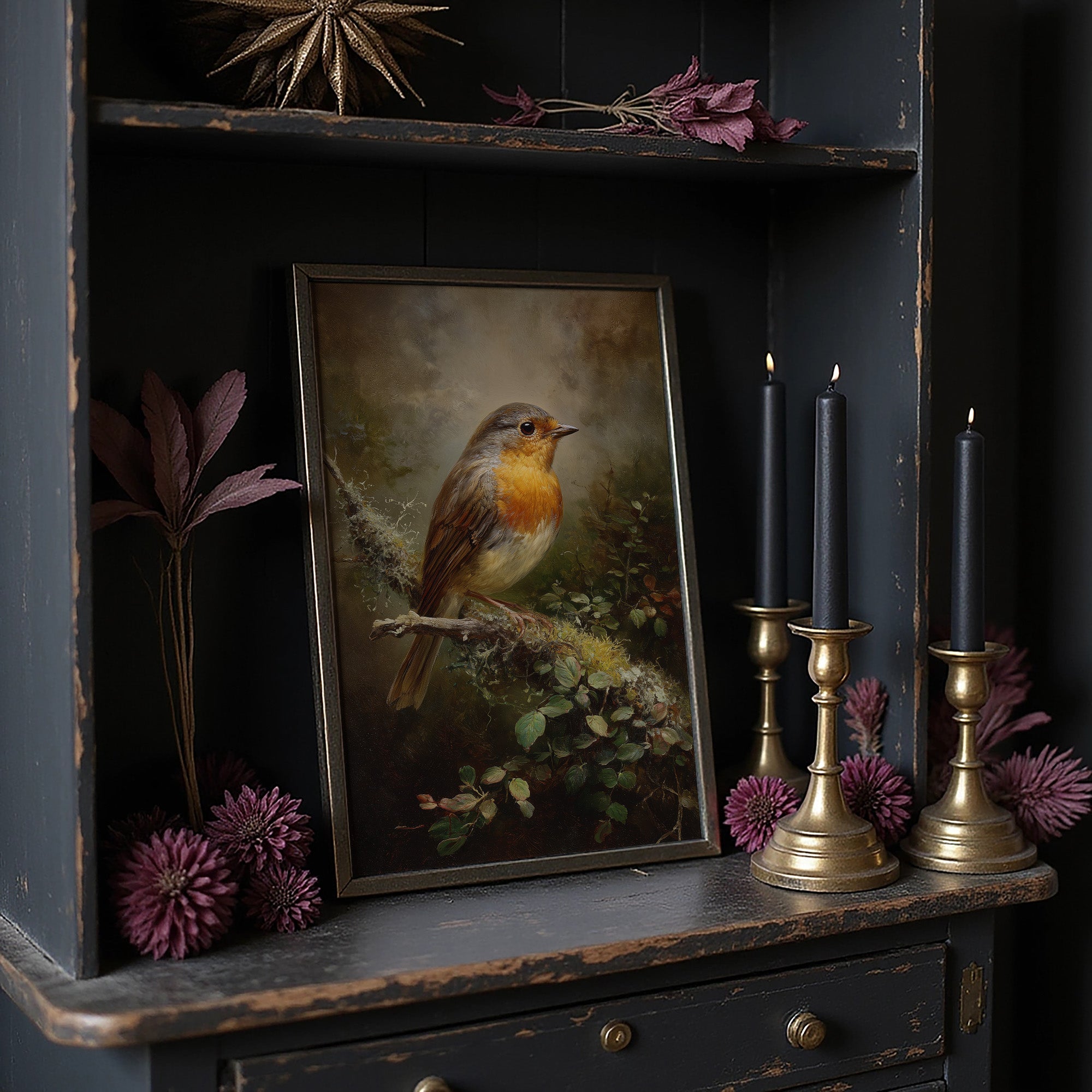 Amber Feathers Against Faded Light