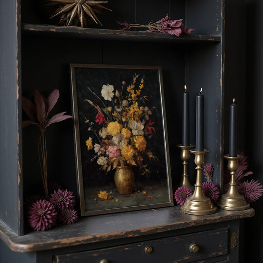 Golden Blooms Against Midnight Walls