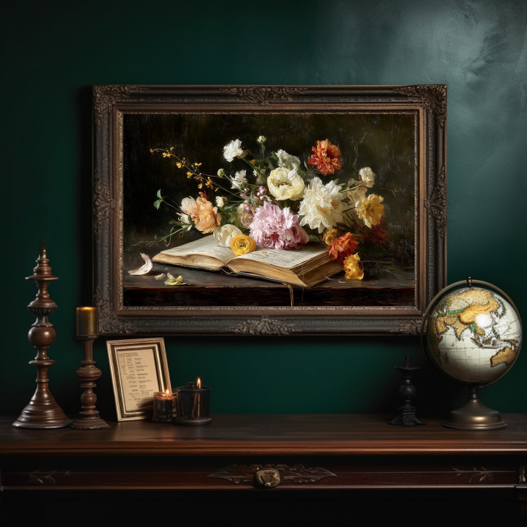 Blooms Rest On Literary Pages