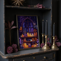 Midnight Spells Behind Arched Glass