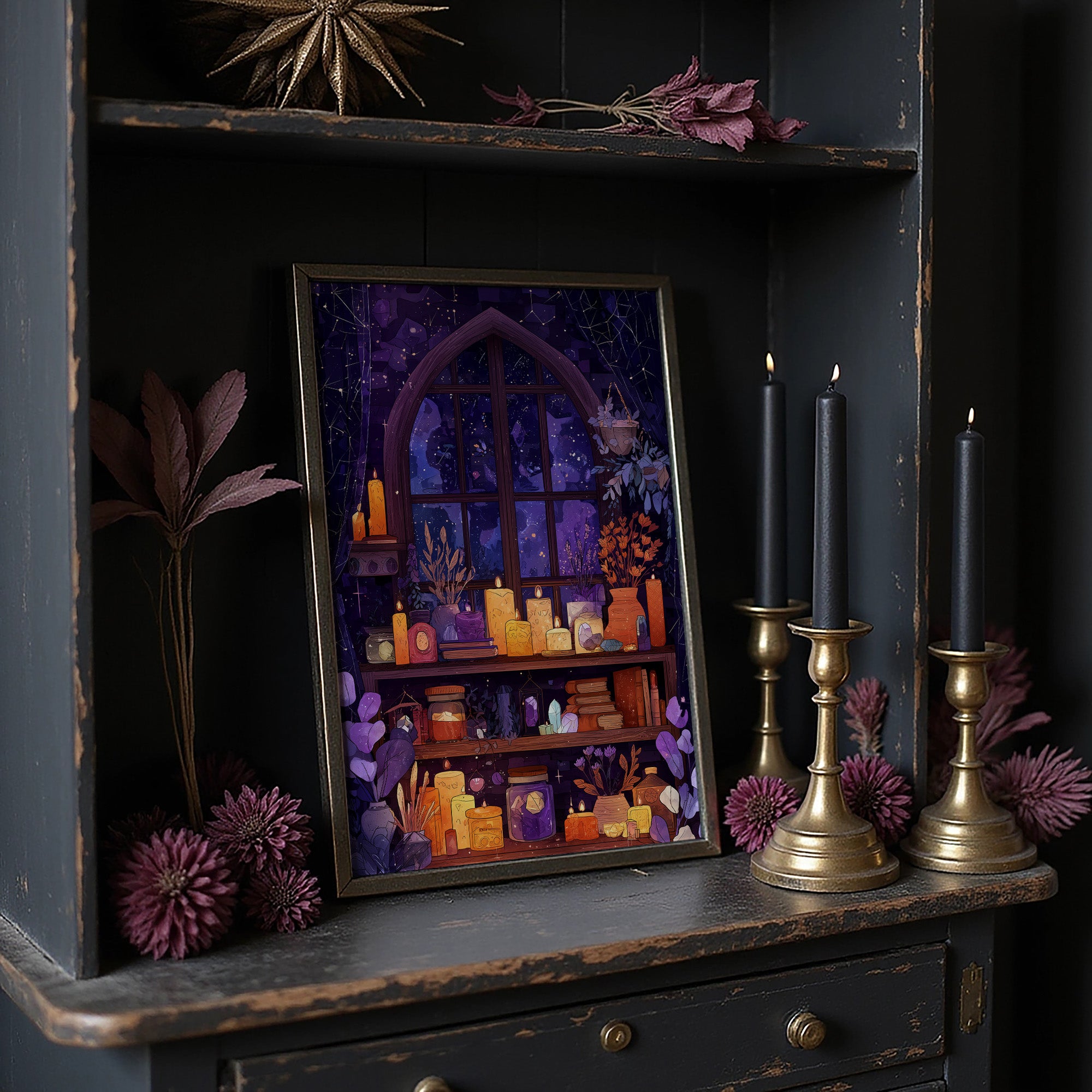 Midnight Spells Behind Arched Glass