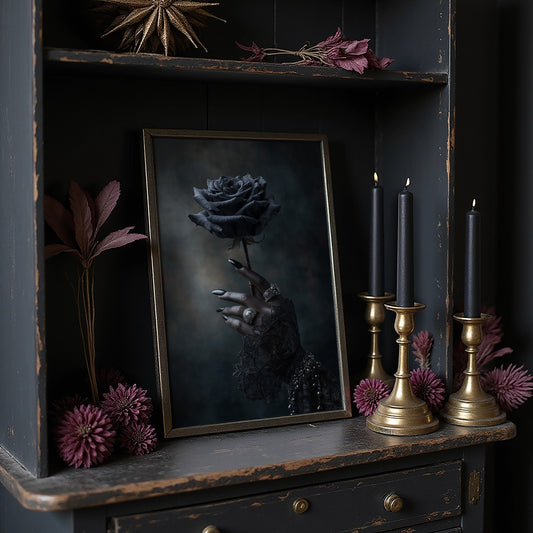 Midnight Bloom In Silver Grasp