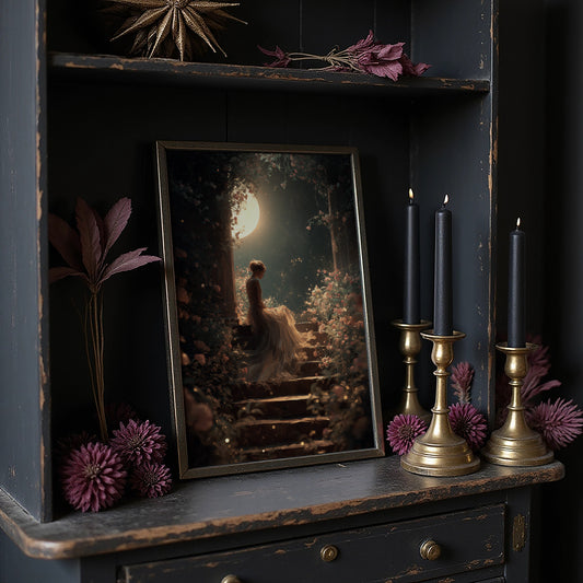 Moonlit Garden Beckons Solitude