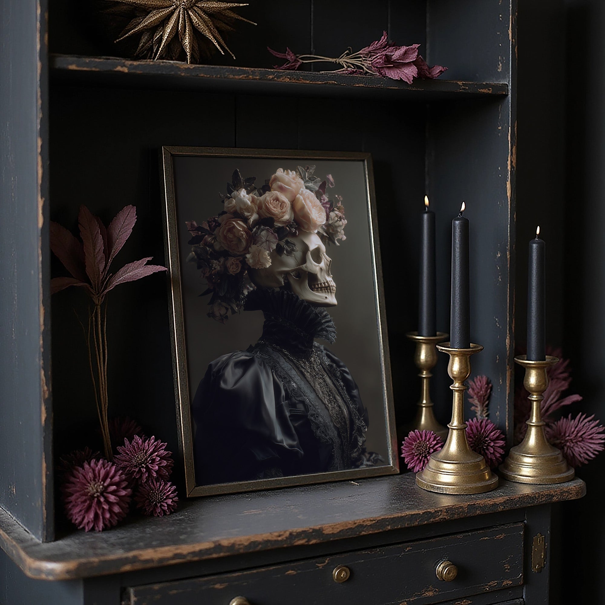 Blush Roses Crown Mortality's Frame